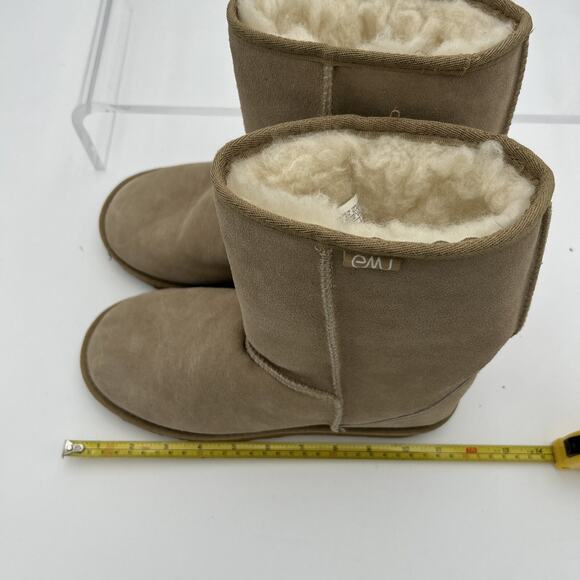 EMU Bronte Lo Suede Upper Boot w/ Merino Wool Lining Size W-F10/M-H9 Beige Clean - Picture 16 of 16
